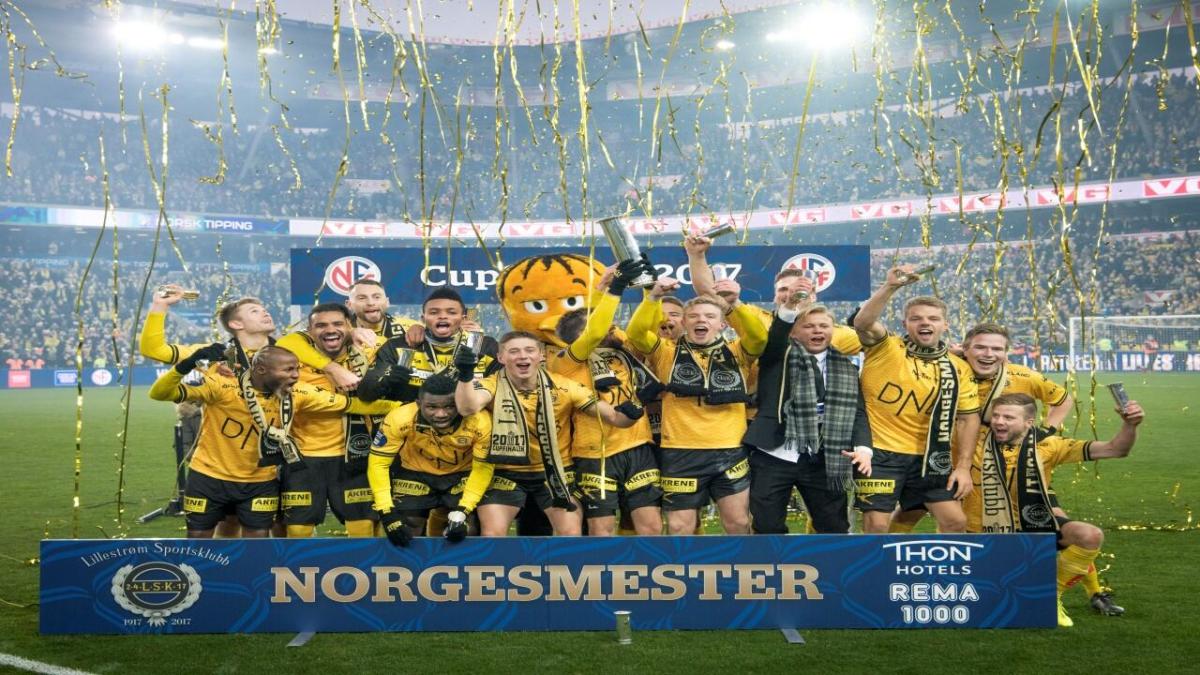 Lillestrom celebrate winning the Norwegian Cup